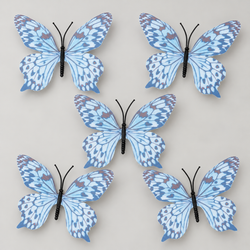 Pastel Blue Butterfly Set Of 5