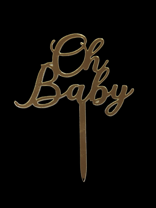 Oh Baby 5 inch Glitter Cake Topper