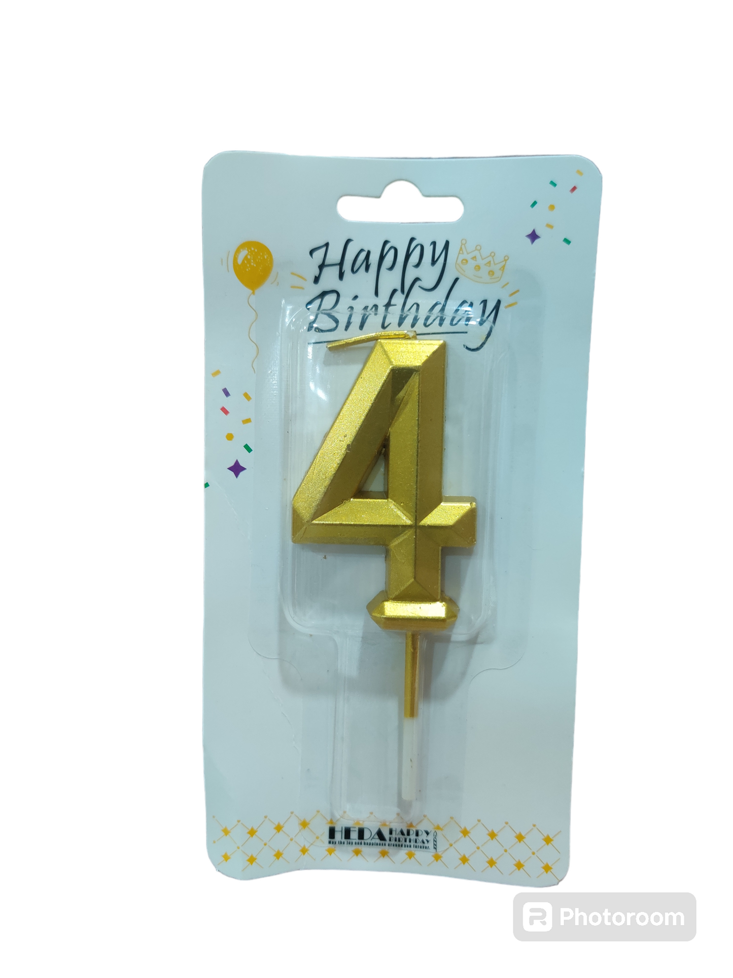 4 Number golden candle