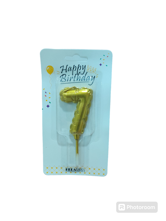 7 Number golden candle