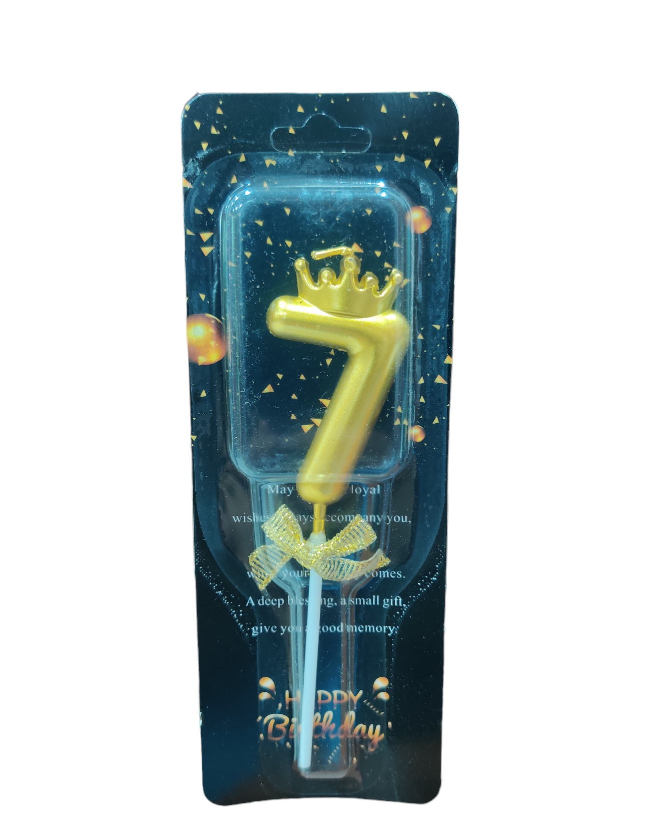 7 Number golden cake candle