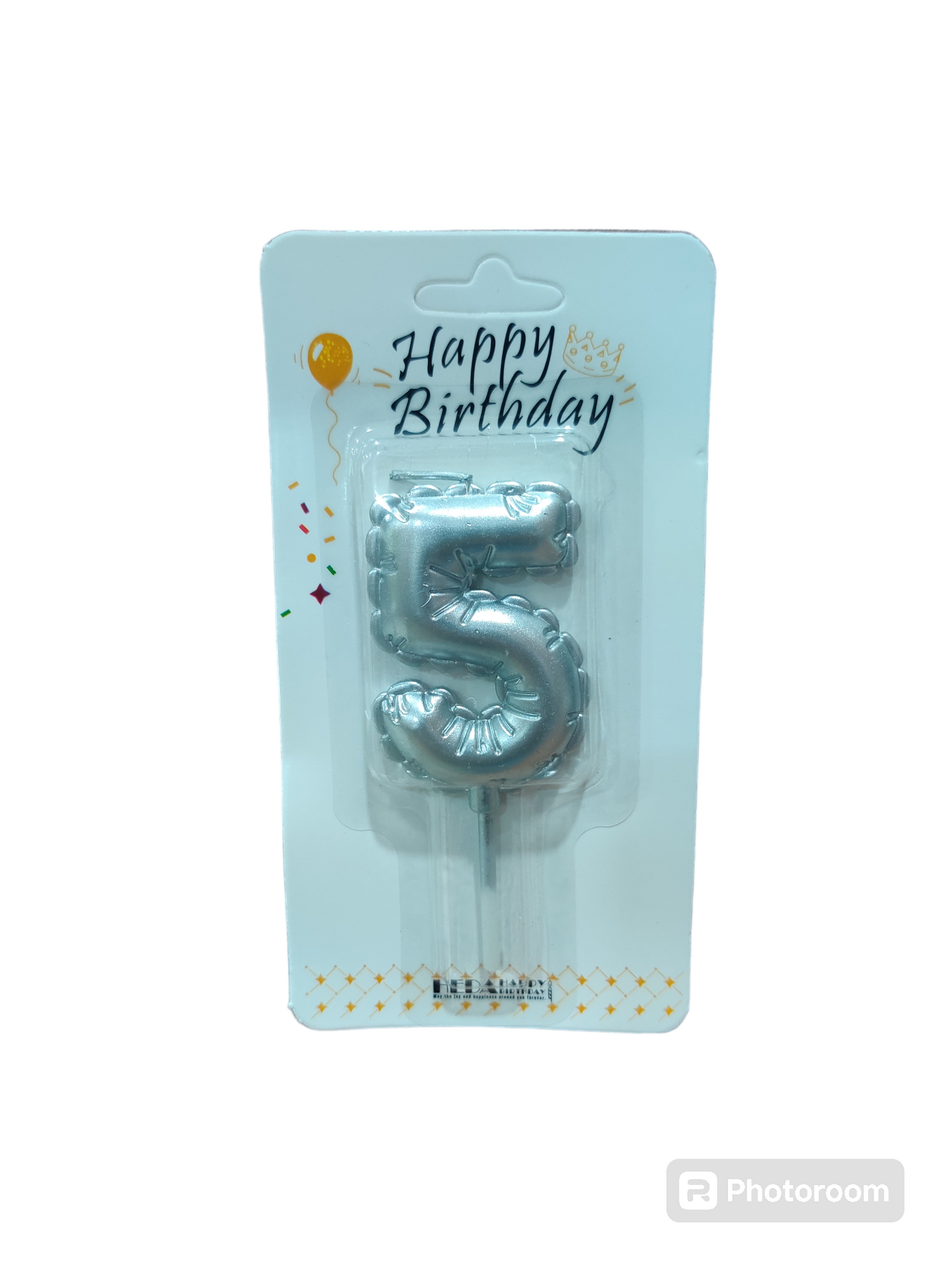 5 Number silver candle