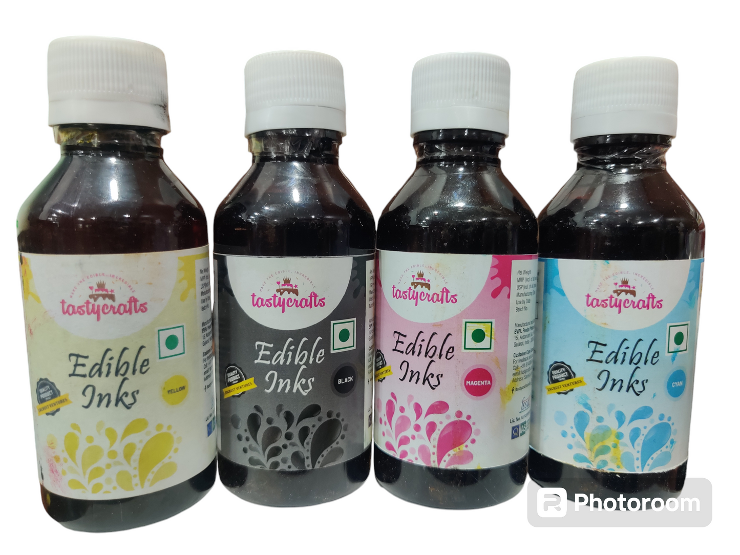 Tastycraft Edible ink set of 4 color-Black,cyan, yellow magenta