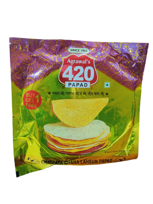 Agarwal's 420 Papad Chatpata chana Lahsun Papad 200gm