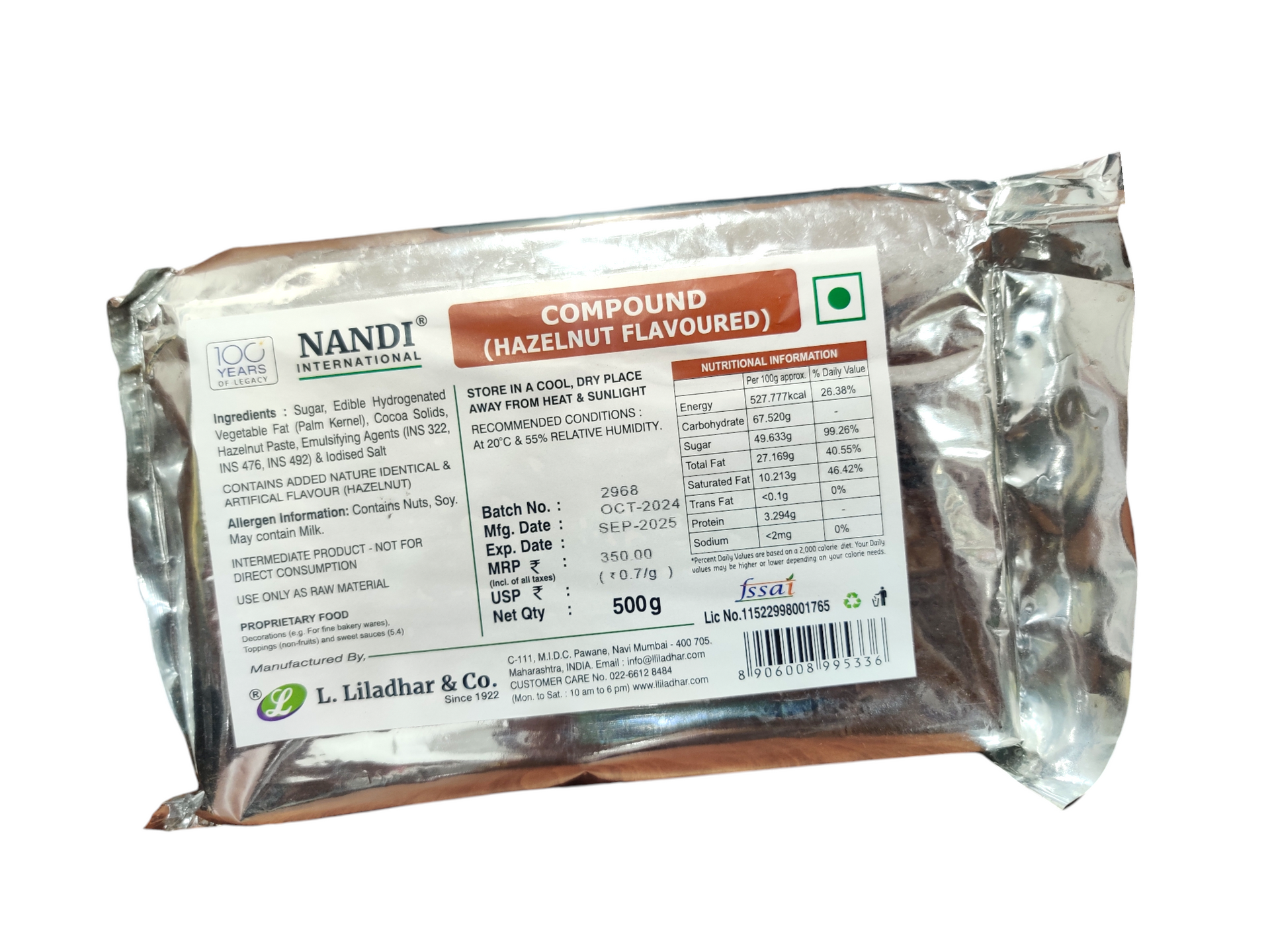 Nandi international Compound HAZELNUT FLAVOURED 500g – Bakeworld