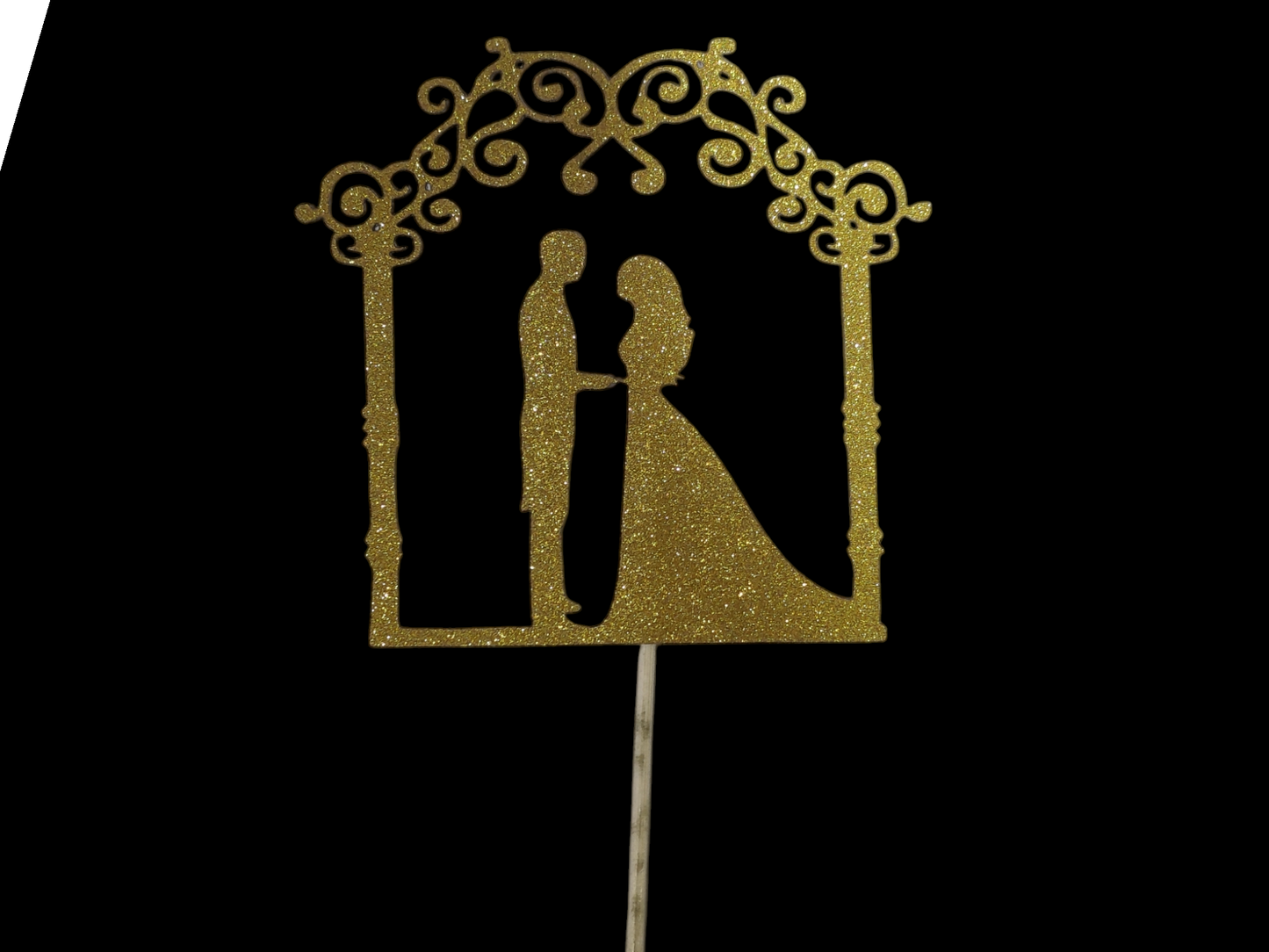 Couple 5 inch Glitter Cake Topper