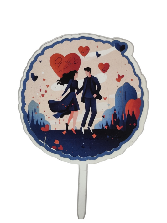 Couple Printed Cake Topper without stick