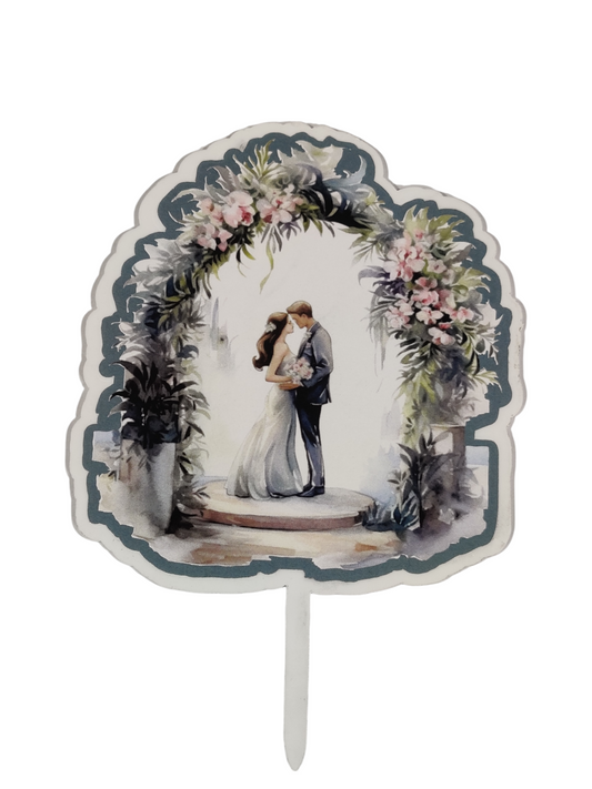 Couple Printed Cake Topper without Stick