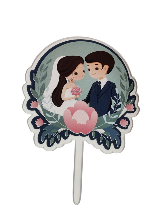 Couple Printed Cake Topper