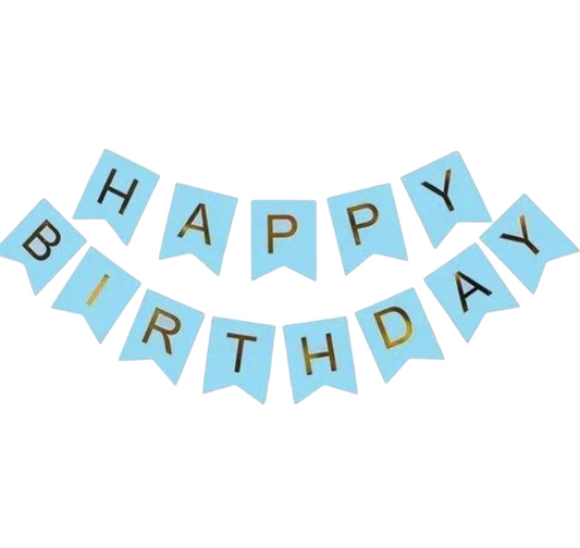 Blue Happy Birthday Banner