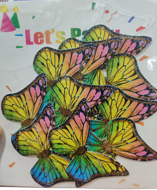 Multicolour Paper Butterfly Cake Topper Pack Of 10