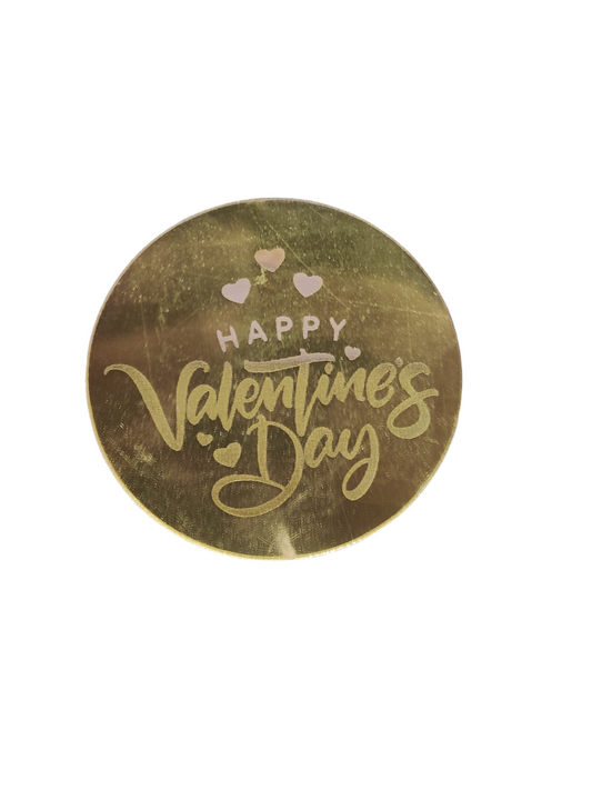 Valentine's Day Gold Acrylic Round Pack Of 10