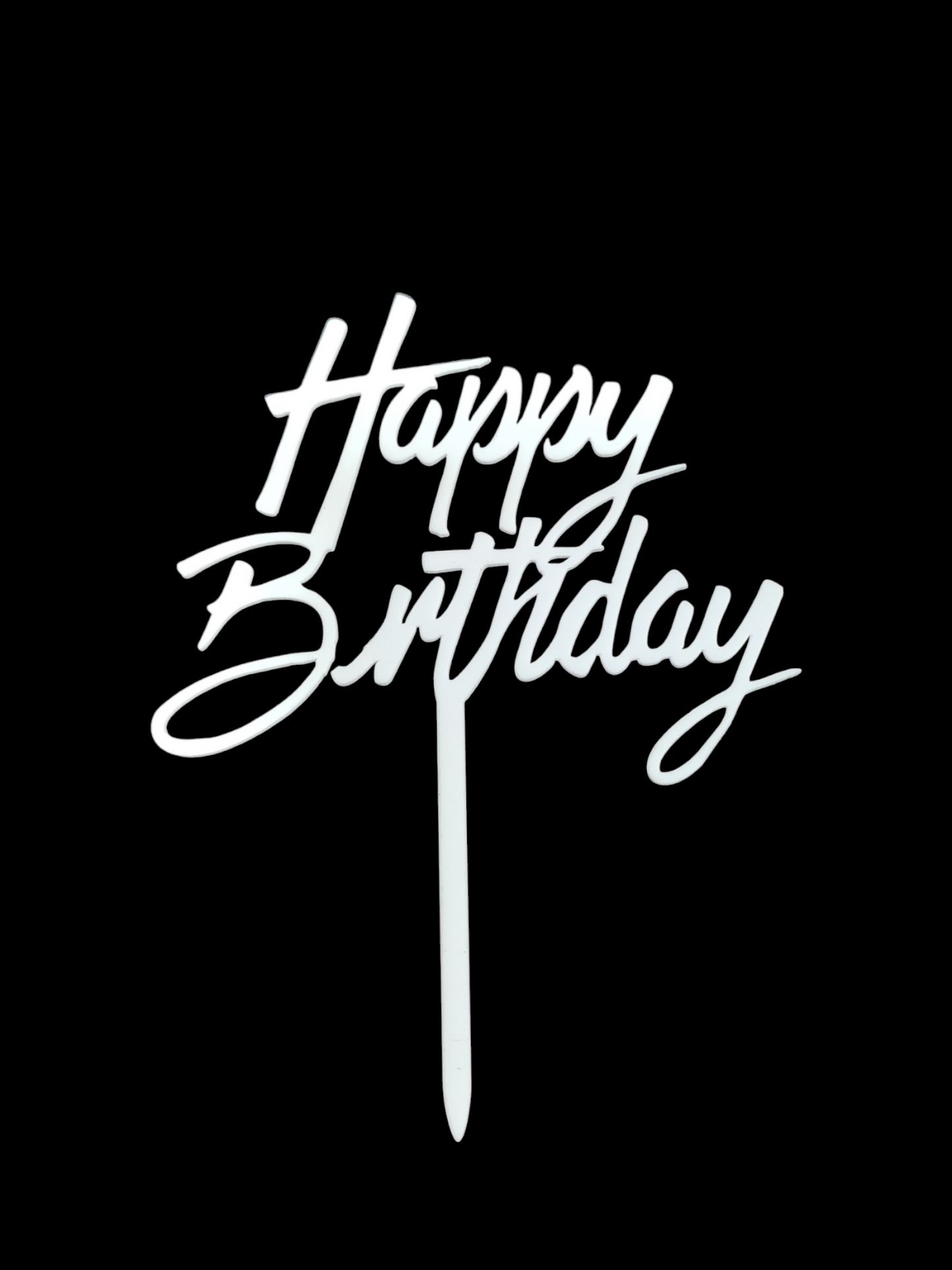 Happy Birthday White Acrylic Topper RT00045