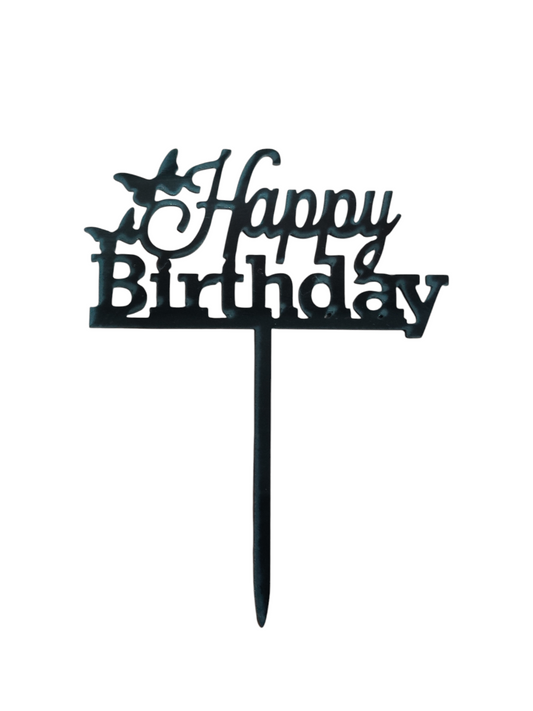 Happy Birthday Black Acrylic Topper RT00561