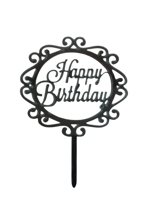 Happy birthday Black Acrylic Topper RT01029
