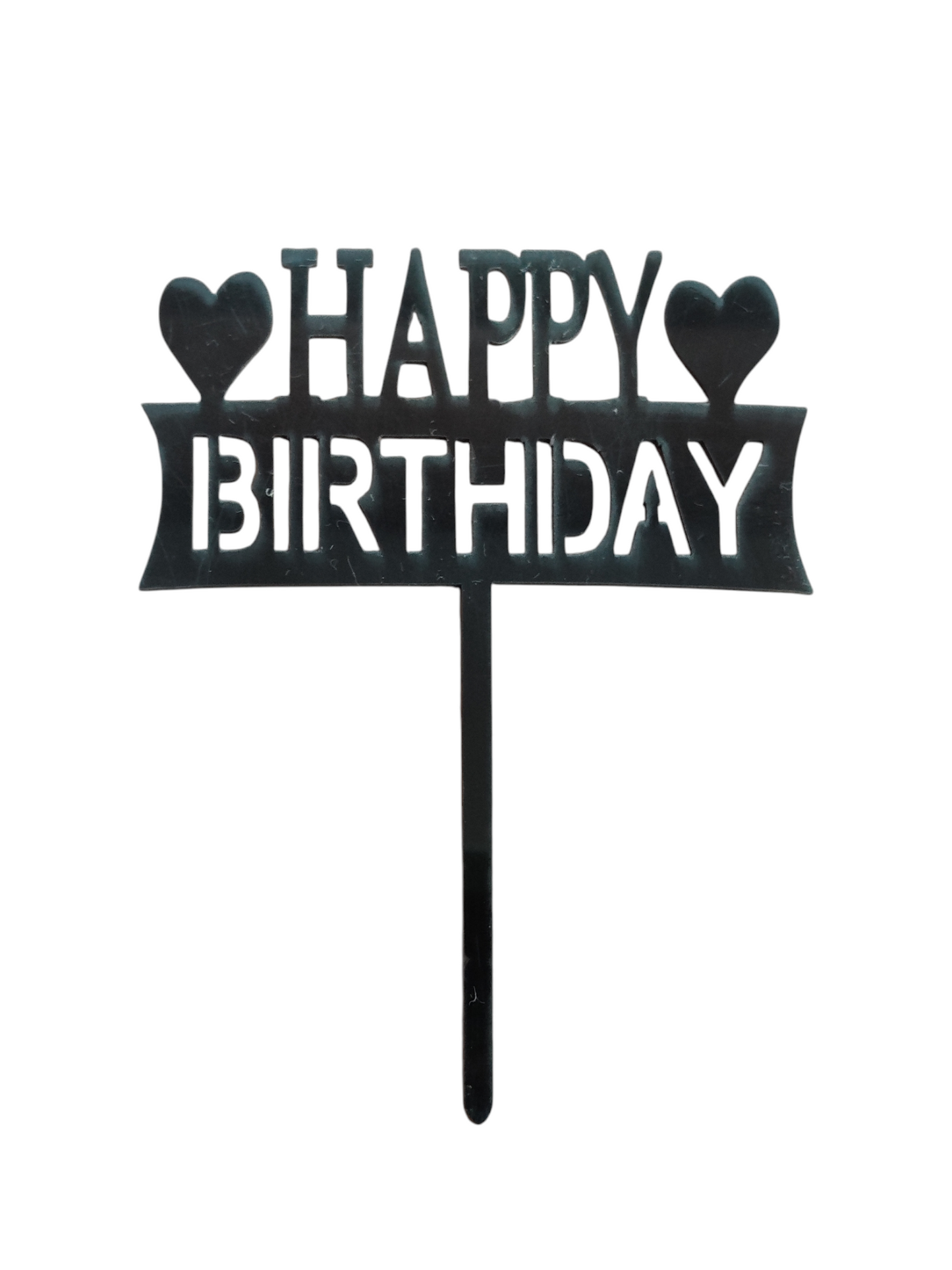 Happy Birthday Black Acrylic Topper RT00994