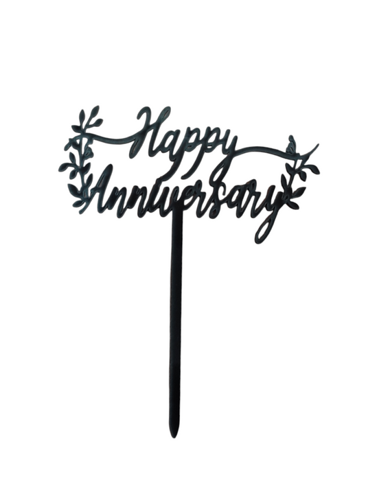 Happy Anniversary Black Acrylic Topper RT00491