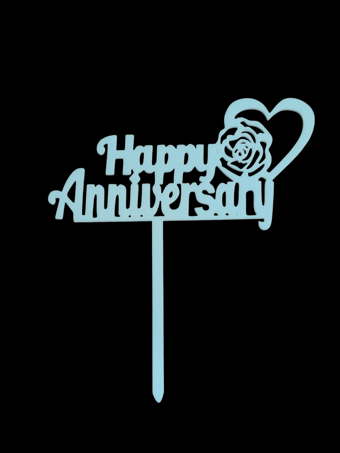 Happy Anniversary White Acrylic Topper RT00964