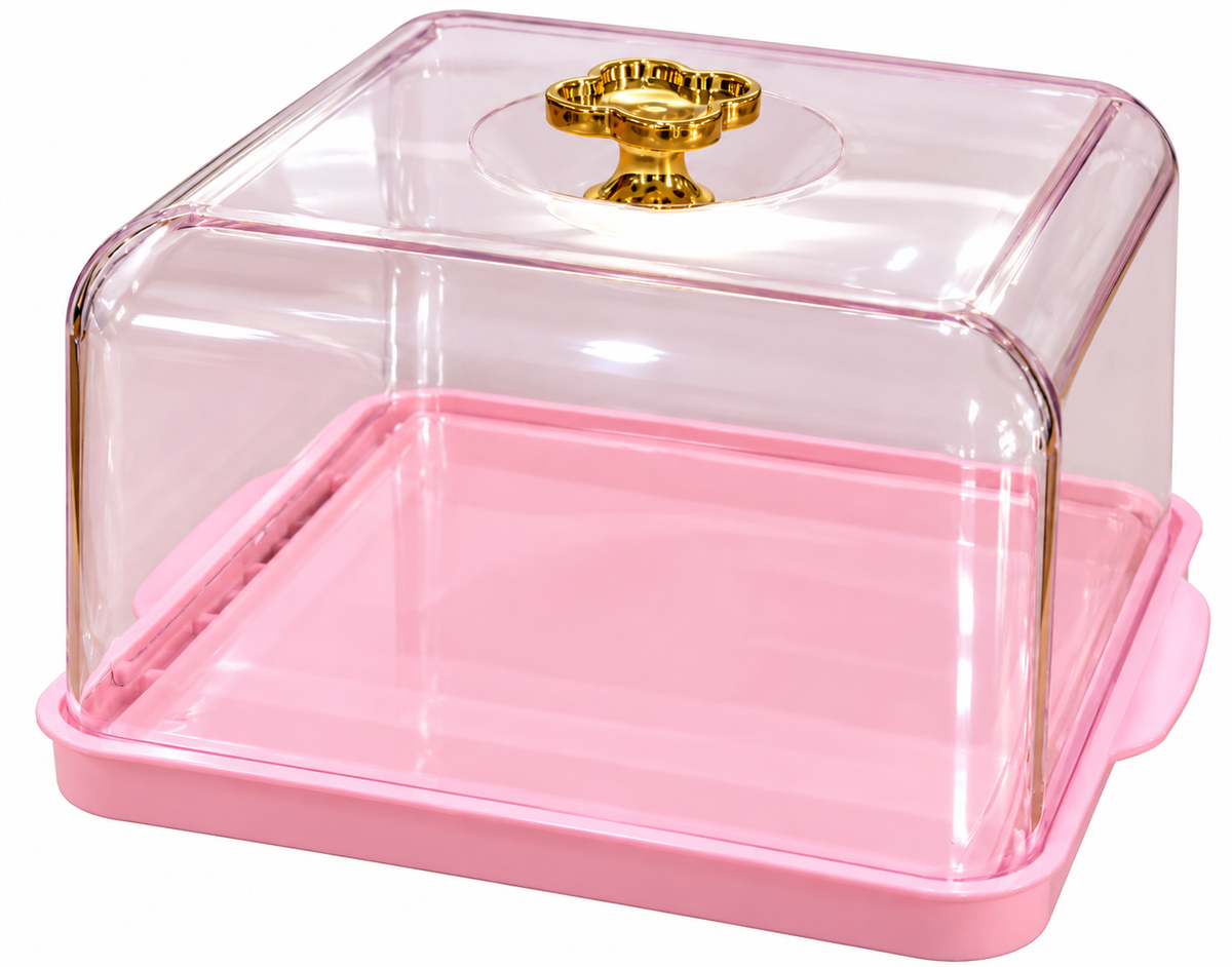 square display cake tray with lid (size - 5x3 inch)