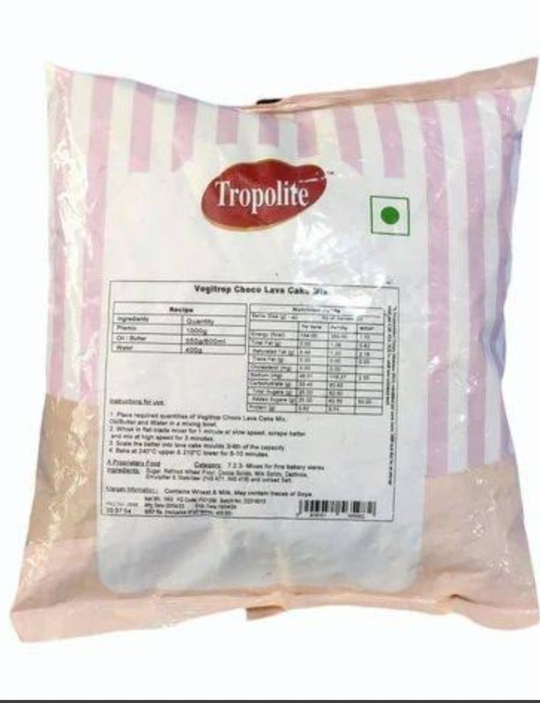 Tropolite Vegitrop choco lava cake mix 1kg