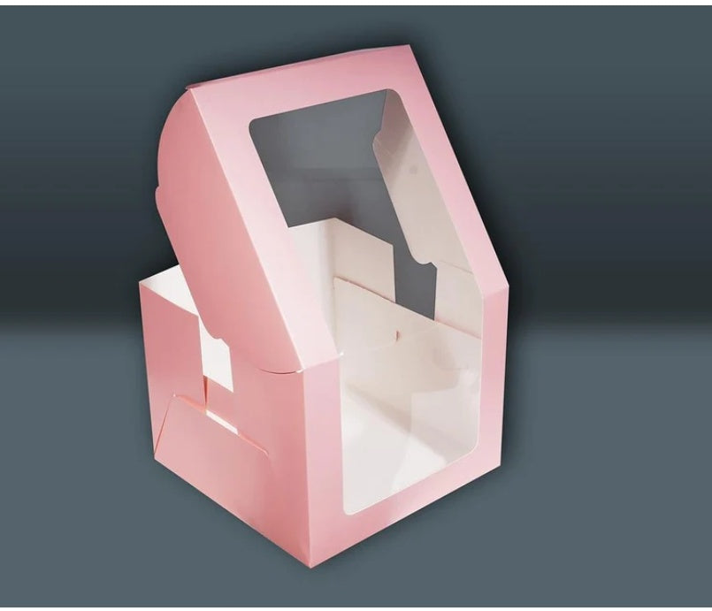 L Shape Window Cake Box               Size - 8*8*8 Peach colour