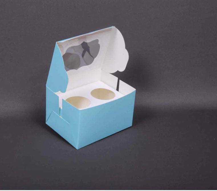 2 Pc Cupcake Box blue Colour