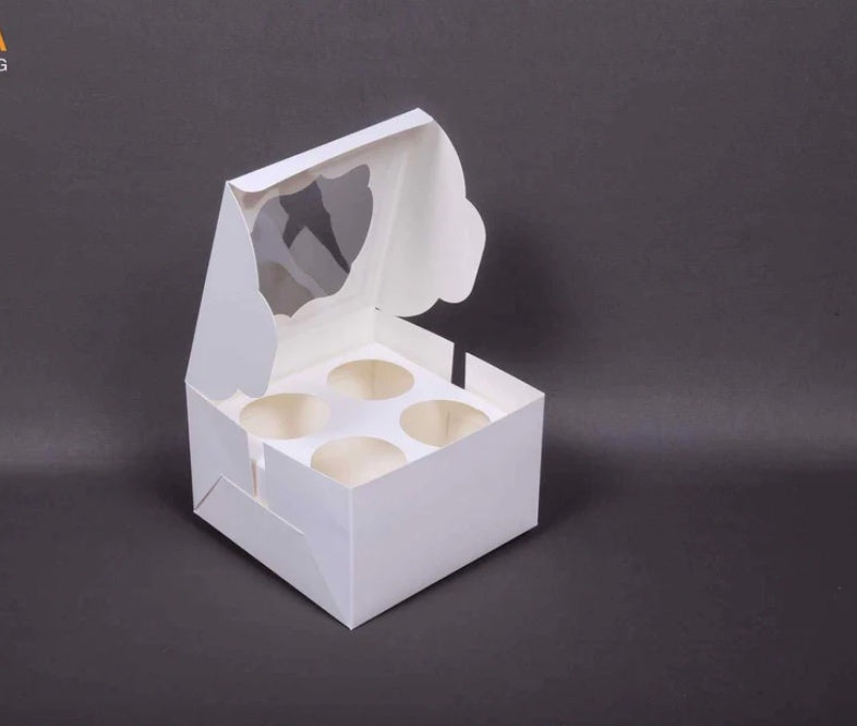 4 pc Cupcake Box White Colour