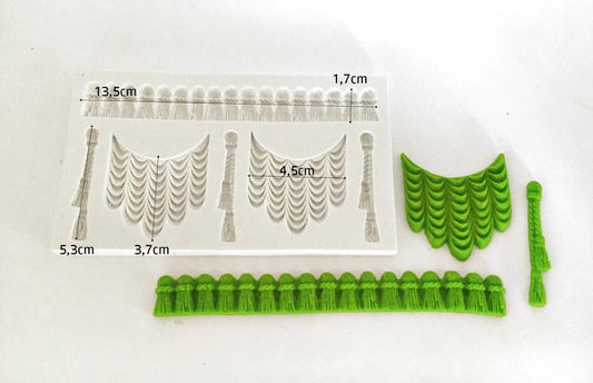 Curtain fondant mold