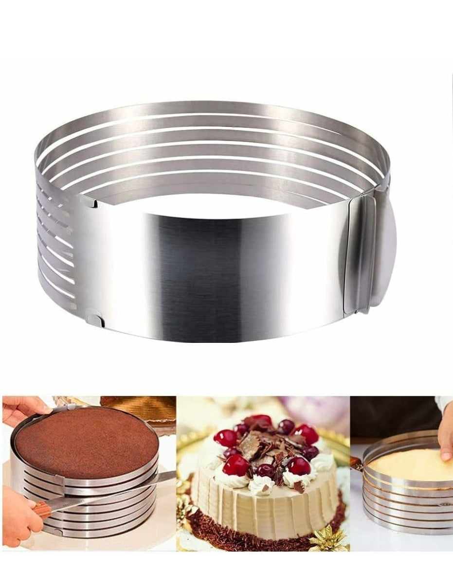 Cake Slicing Adjustable Cake Ring 7 layer cakecutter stainless steel.    Size-6Inch-8Inch/15cm-20cm