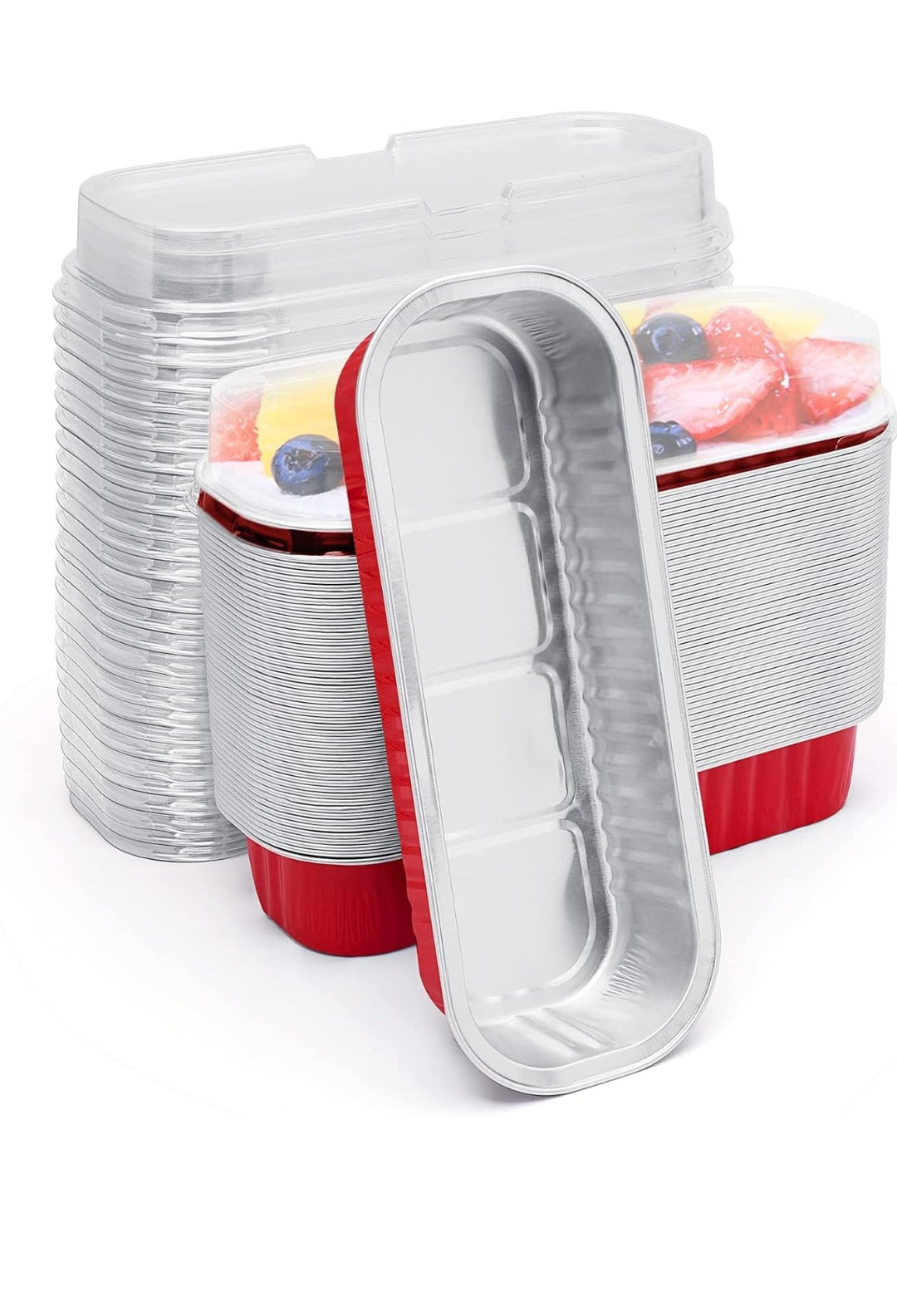 Aluminum Foil Mini Loaf Baking Pans with Lids pack of10 size- 6.5/1.2 inch