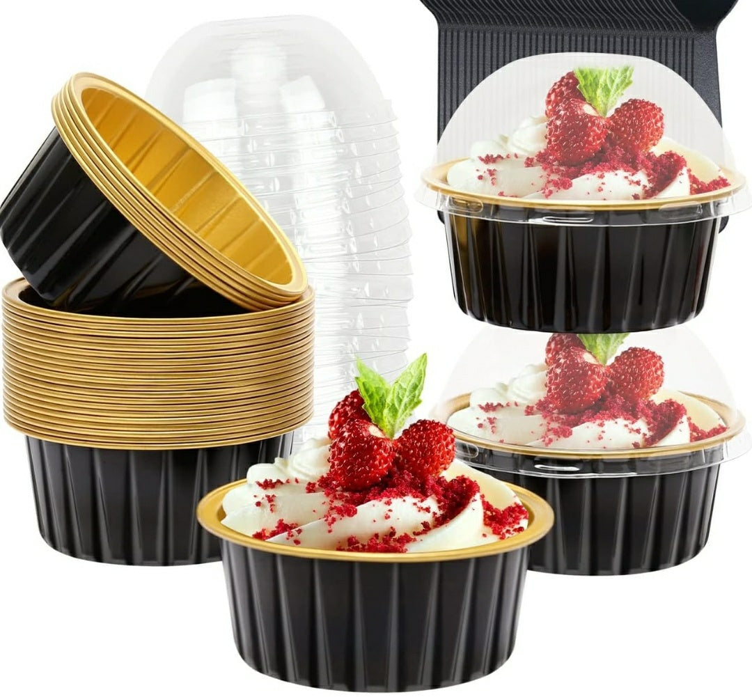 Aluminum Foil Round Desserts Cupcake Flan Pack of10      size-2.5/1.5