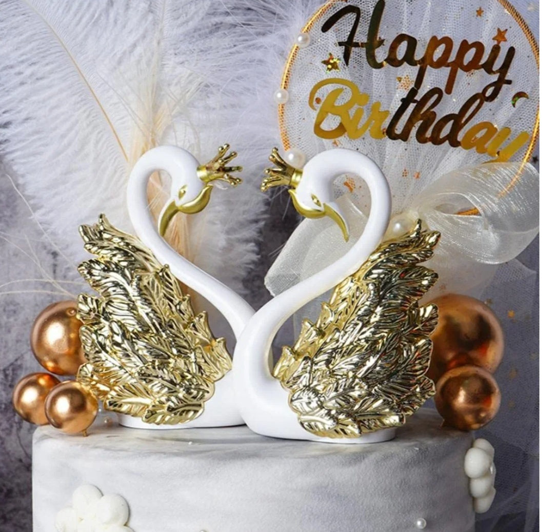 Swan cuple cake topper 1pair