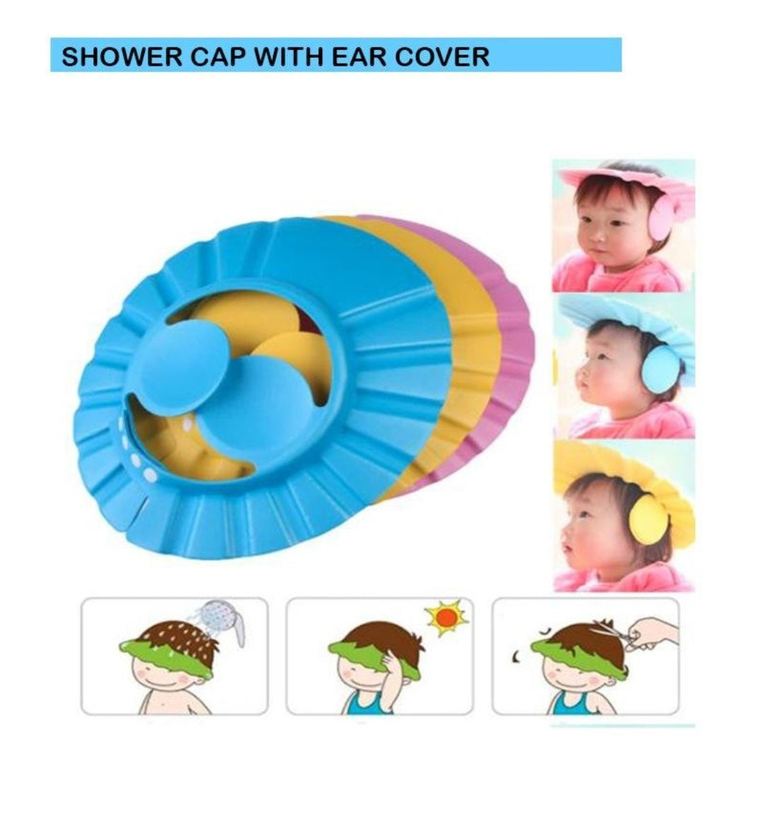 Adjustable Shower cap with ear Cover