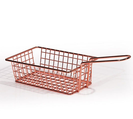 French fry serving basket Rose Gold Size-26*5*10 cm