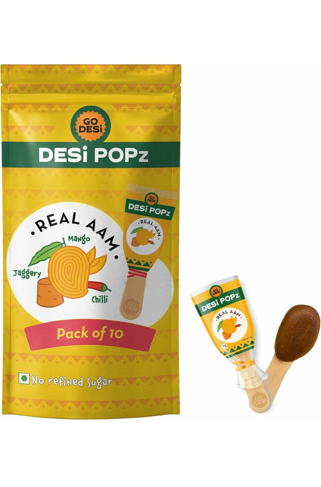 Go desi real aam mango jaggery chili 80 gm(pack of 10)