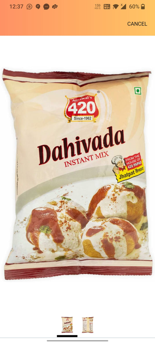 Agrawal's 420 Dahi vada Instant Mix 500 gm