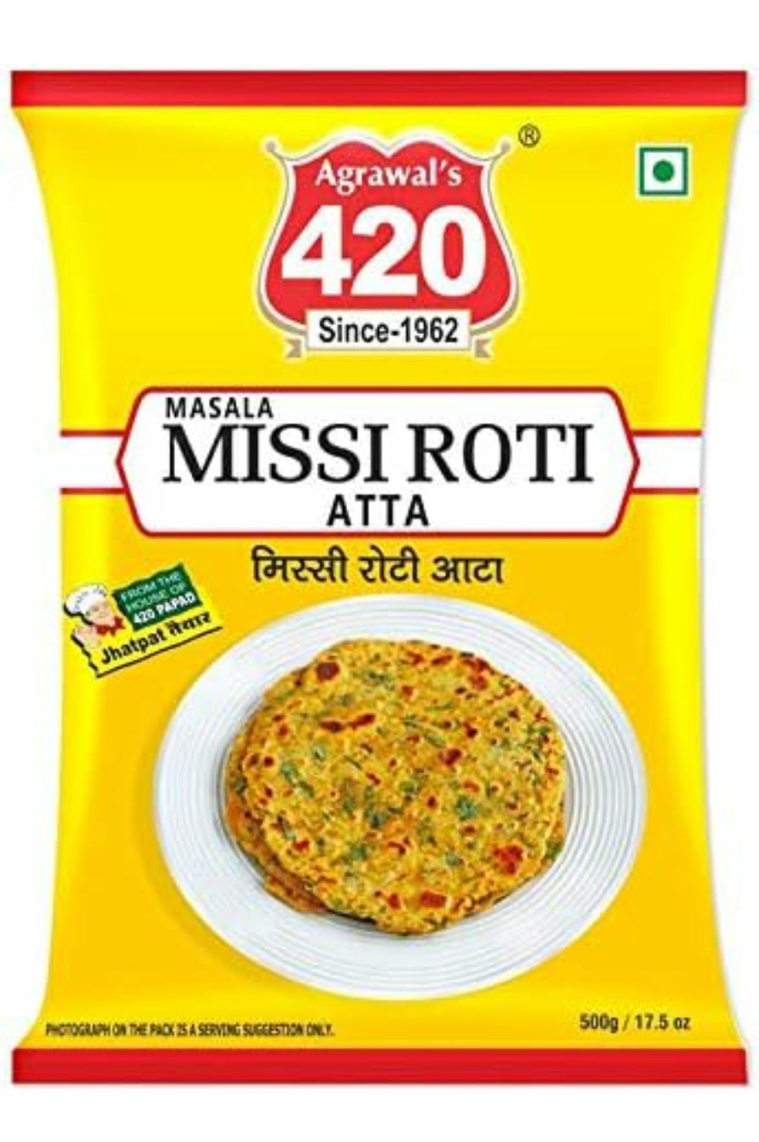 Agrawal's 420 Home Instant Missi Roti Atta for Breckfast, Lunch and Dinner (500Gm)