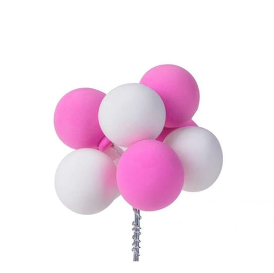 Foam Balloon Topper Dark pink & white colour