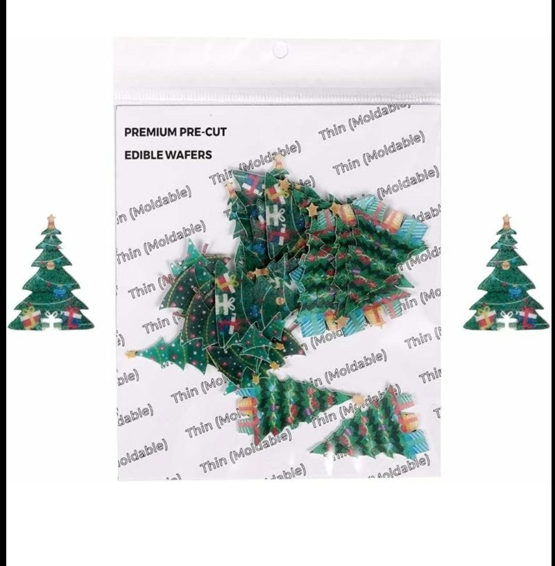 Tastycrafts Christmas Tree Edible Pre-Cut Wafer Paper Pack of 24 pcs