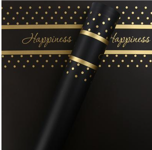 Flower Wrapping Paper Black Golden pack of 5 Size - 22x21.5 inch
