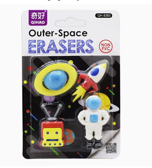 Outer Space Eraser set of 4