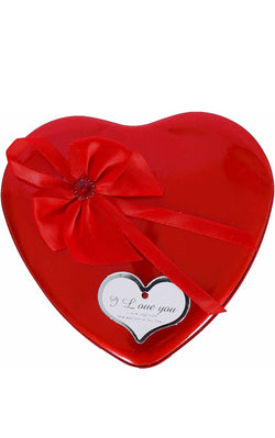 Heart Shape Box with Teddy and 3 Pcs Artificial Rose