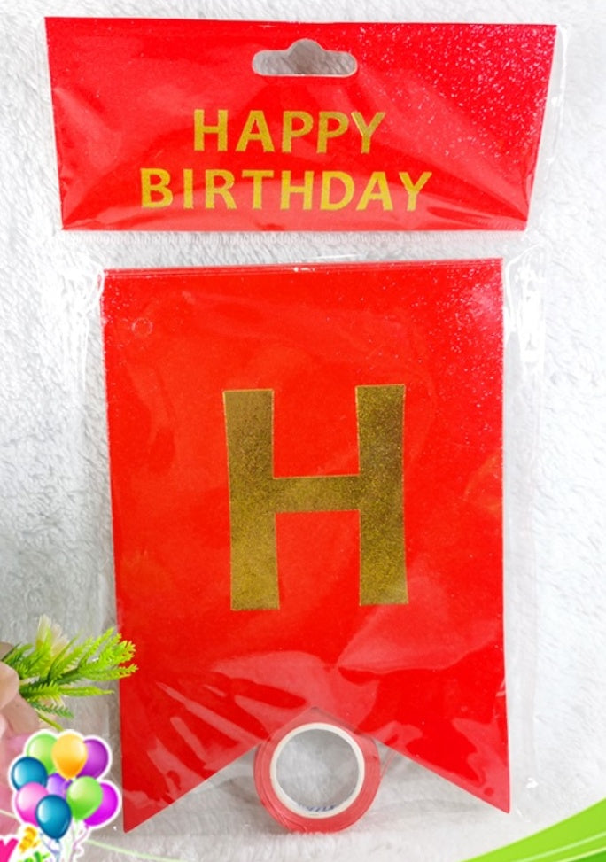 Red Happy Birthday Banner