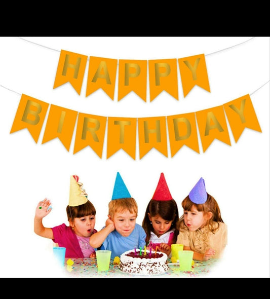 Orange Happy Birthday Banner