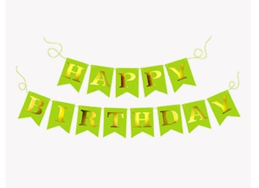 Green Happy Birthday Banner