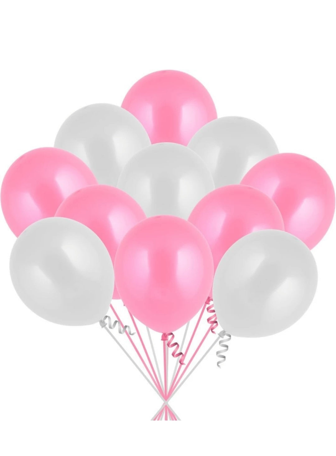 Pink Happy Birthday Party Decoration Set with (2 Curtain, 1 Happy Birthday Banner, 10 white and 10 Pink balloon, 1 Star foil balloon)