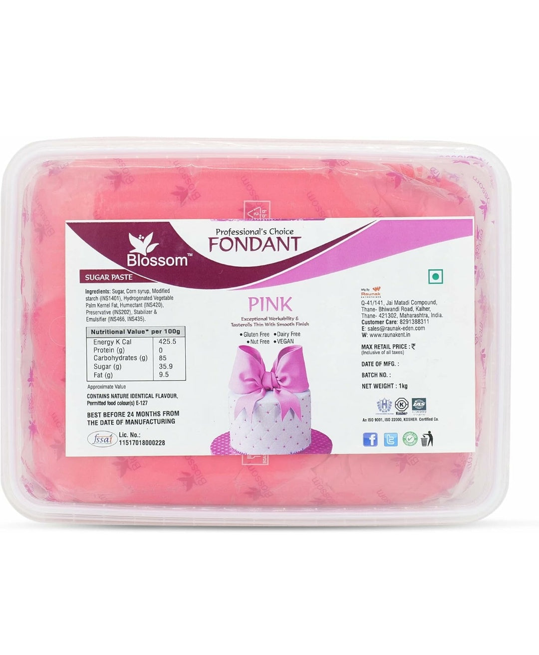 Blossom Pink Sugar Paste/Fondant Cake Decorating