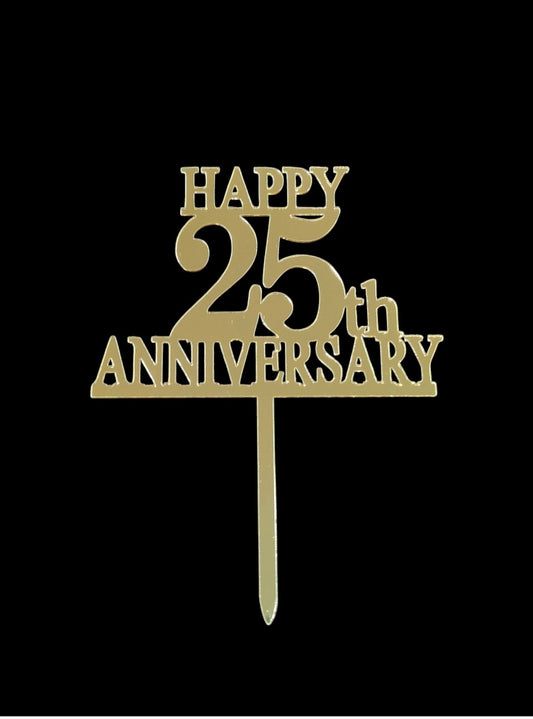 Happy 25th Anniversary Acrylic Topper RT00394