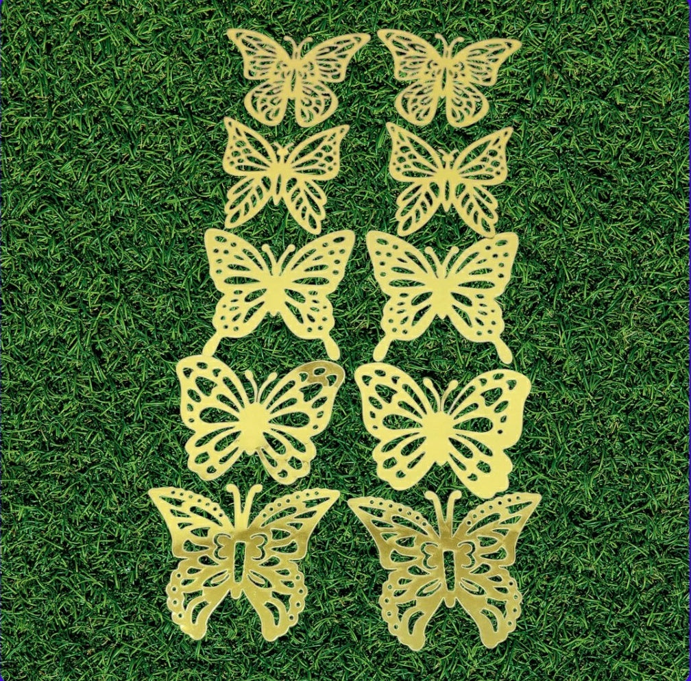 Golden  Butterfly Pack Of 10