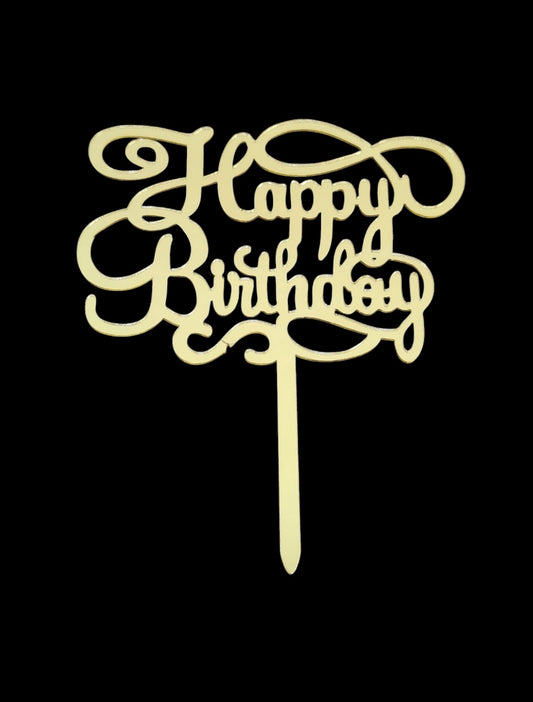 Economic Acrylic 5 inch Happy Birthday Acrylic Topper pack of 5